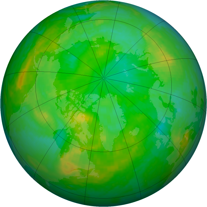 Arctic ozone map for 15 July 2002